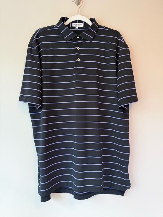Peter Millar Other - Peter Millar Summer Comfort Polo Black Purple Striped Golf Shirt | Men’s L